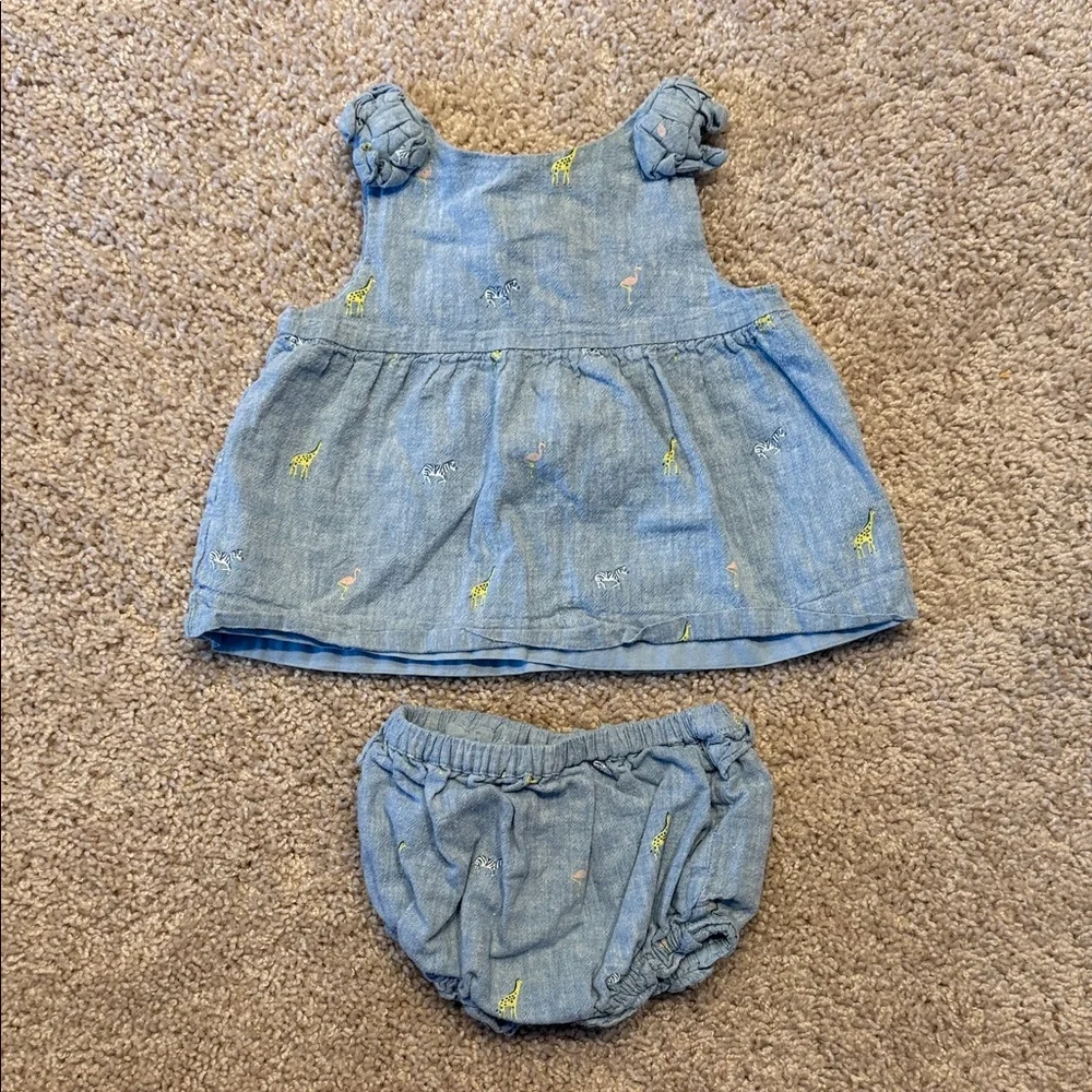 Janie and Jack Charming Blue Chambray Set